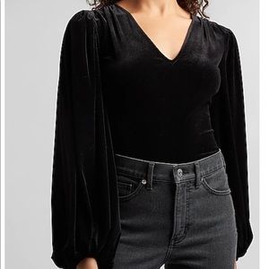 Express velvet balloon sleeve bodysuit xl